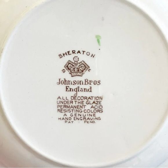 Johnson Bros England Sheraton Shallow Floral Porcelain Bowls Hand Painted Set‎ 2 - Picture 4 of 7